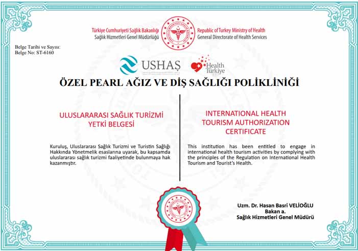 INTERNATIONAL HEALTH TOURISM AUTHORIZATION CERTIFICATE